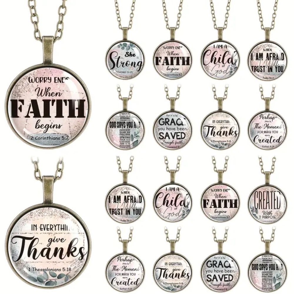 1 peace random Inspirational Pendant Necklace Set